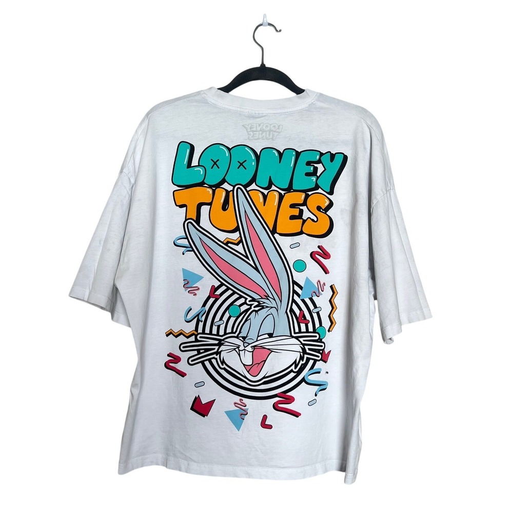 ASOS Design Looney Tunes Bugs Bunny Oversized Graphic T-Shirt Mens White Medium